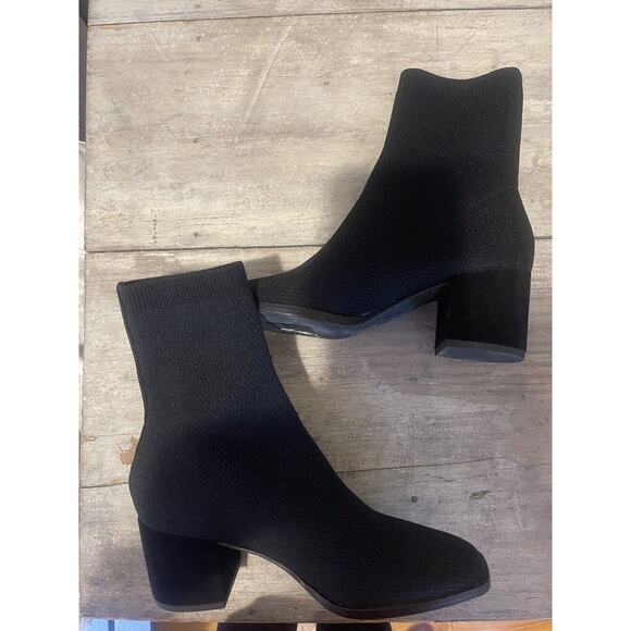 Eileen Fisher Paron Crepe Stretch Knit Wedge Booties Women's 5 New! $225 - Picture 2 of 5